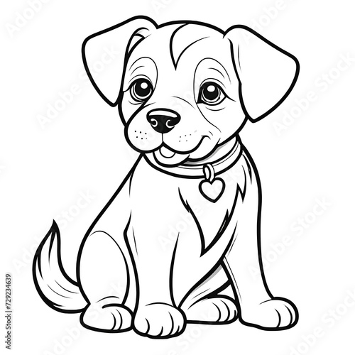 Puppy coloring pages Dog coloring pages  Animal Coloring page for Kids Children stock vector illustration....