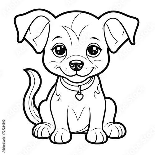 Puppy coloring pages,Dog coloring pages, Animal Coloring page for Kids Children stock vector illustration....