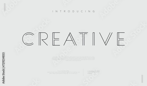 Creative, minimal modern alphabet fonts and numbers abstract urban thin line font typography typeface uppercase lowercase font logo for brand 