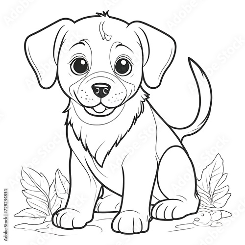 Puppy coloring pages Dog coloring pages  Animal Coloring page for Kids Children stock vector illustration....