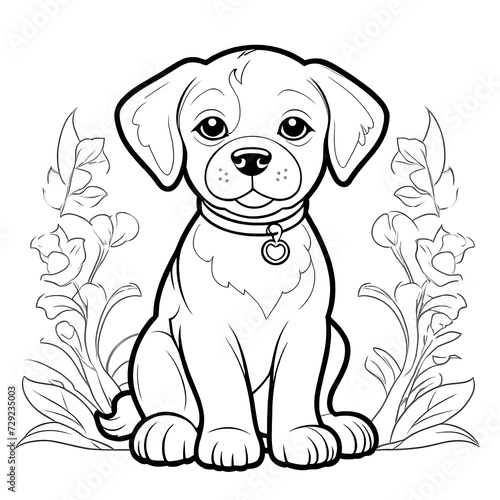 Puppy coloring pages Dog coloring pages  Animal Coloring page for Kids Children stock vector illustration....