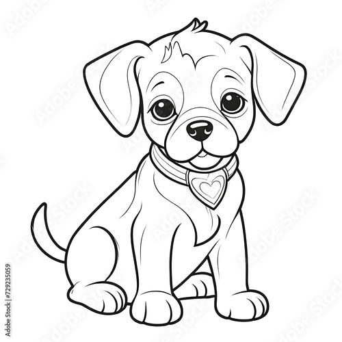 Puppy coloring pages,Dog coloring pages, Animal Coloring page for Kids Children stock vector illustration....