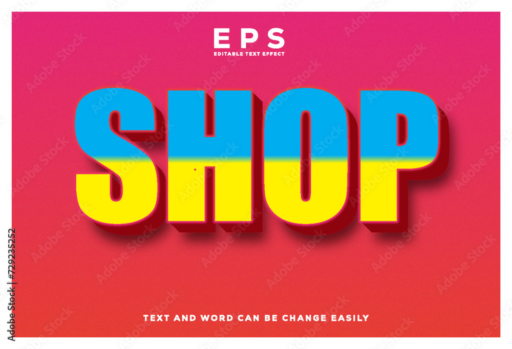 Shop colorful 3d text effect deign template