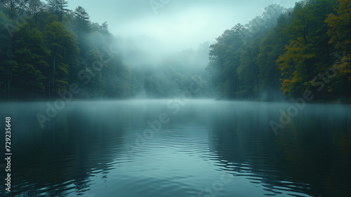 霧のかかった湖 © satoyama