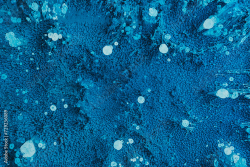 Abstract blue textures with bubbly patterns photo