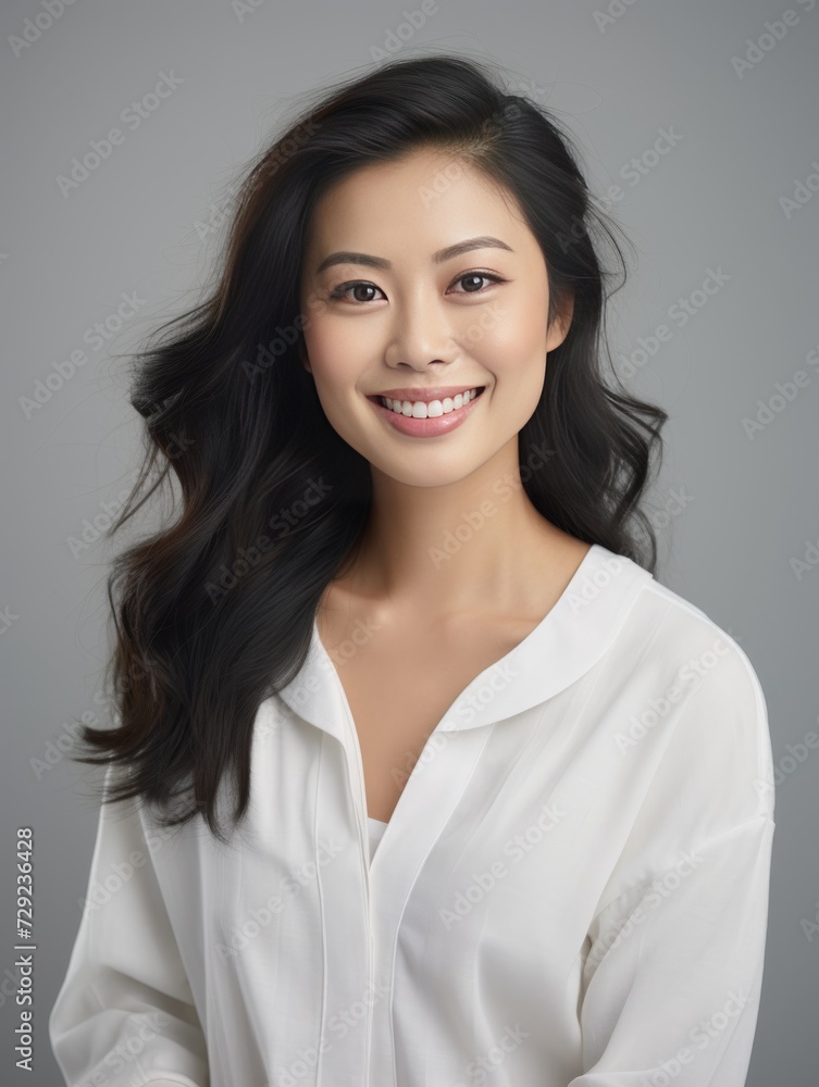 Asian woman exudes relaxation in traditional pajamas, standing gracefully in a serene mood. Generative AI. Asian woman exudes relaxation in traditional pajamas, standing gracefully in a serene mood. Generative AI.