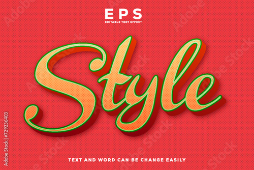 Style 3d text effect deign template