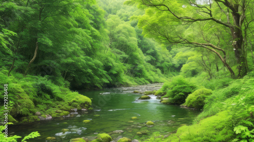 views of the forest and rivers with clear water