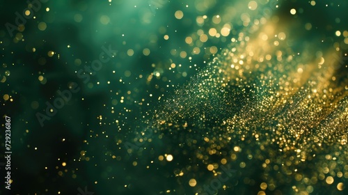 A close-up view of a vibrant green and gold background. This versatile image can be used for various projects and designs