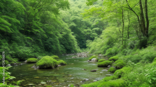 views of the forest and rivers with clear water