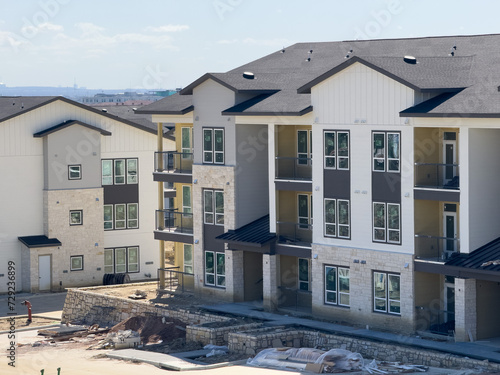 new apartment homes under construction in texas, usa - horizontal
