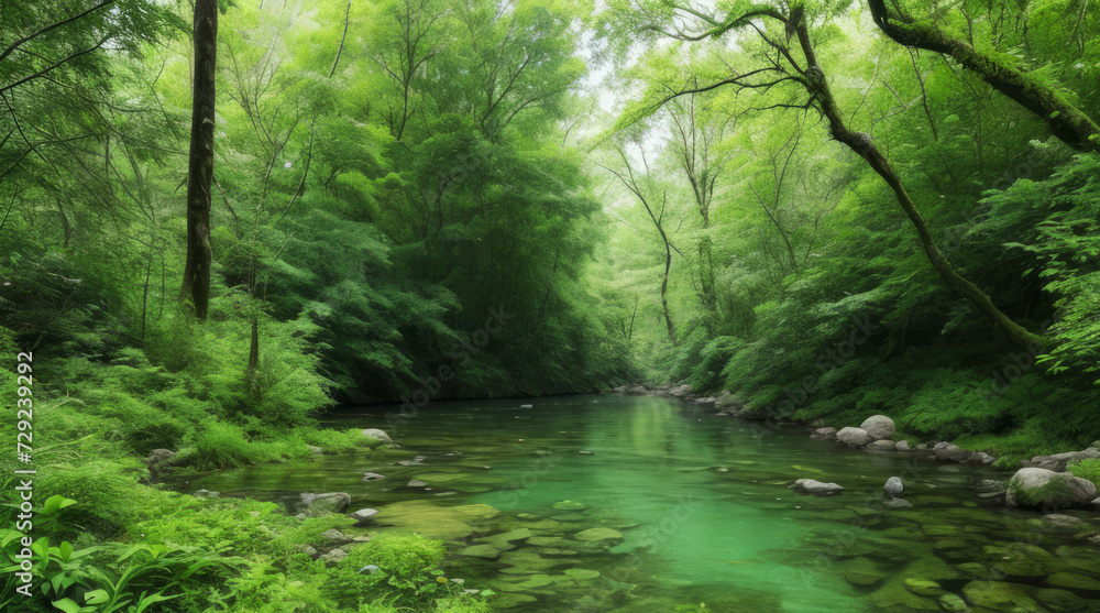 views of the forest and rivers with clear water views of the forest and rivers with clear water