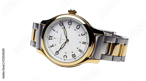cool metal watch on transparent background