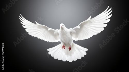 Free flying white dove © Little