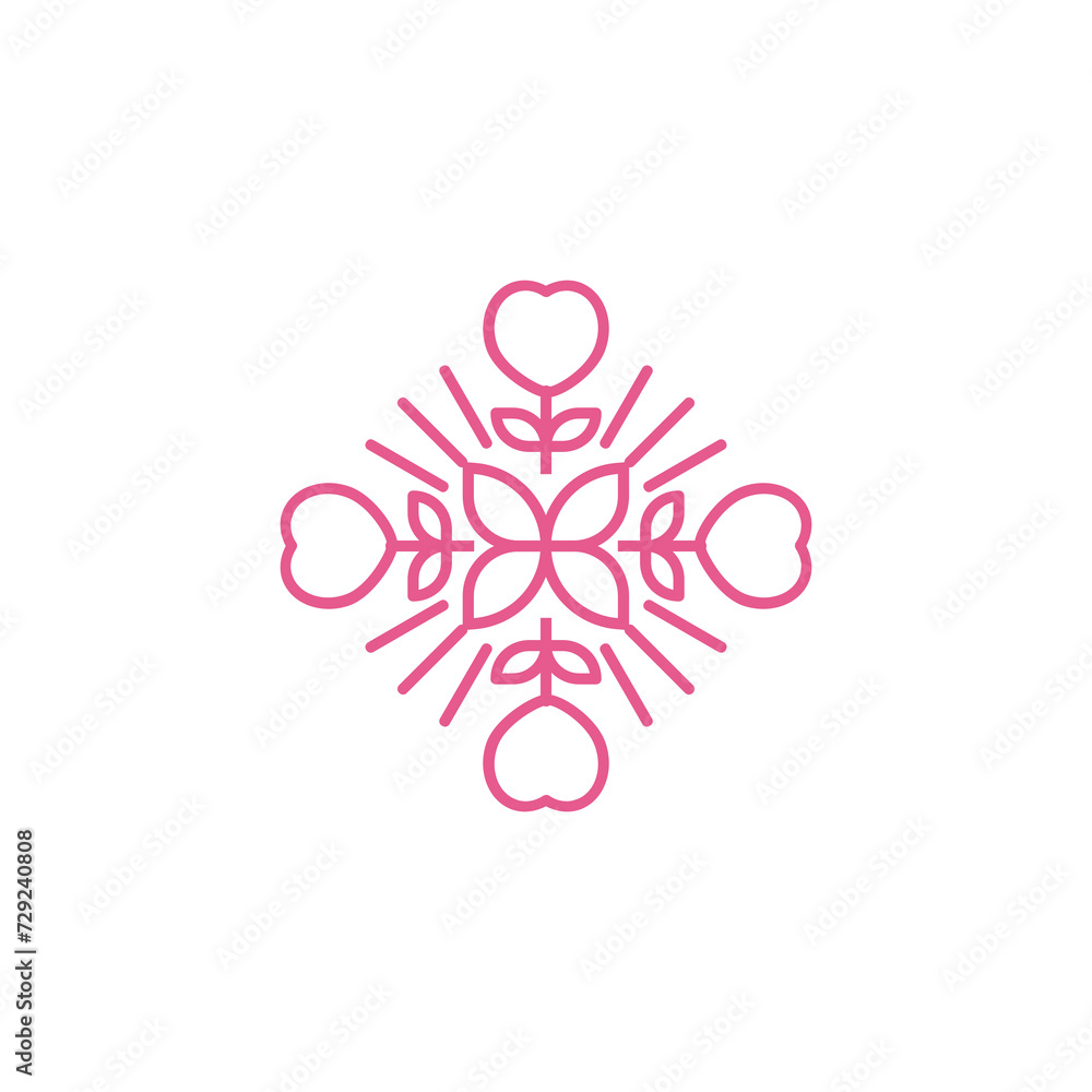 Pink heart abstract monoline logo Pink heart abstract monoline logo