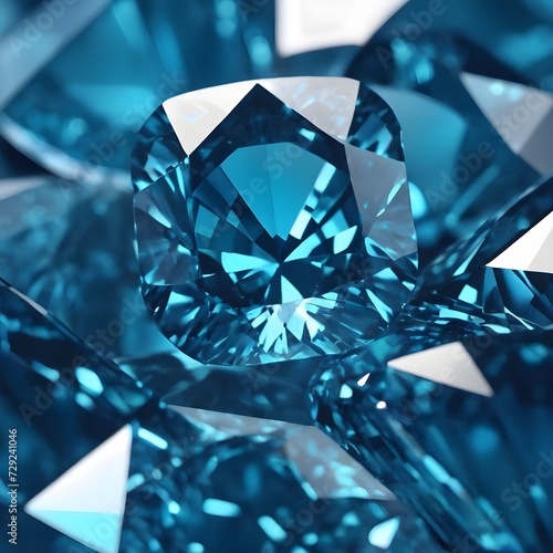 Beautiful background of blue diamonds or gemstones  close up view.