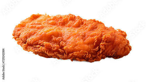 Fried chicken fillet piece isolated, transparent PNG background