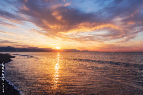 Fototapeta Naklejka Na Ścianę i Meble -  Sunrise in the Costa del Sol, in Malaga