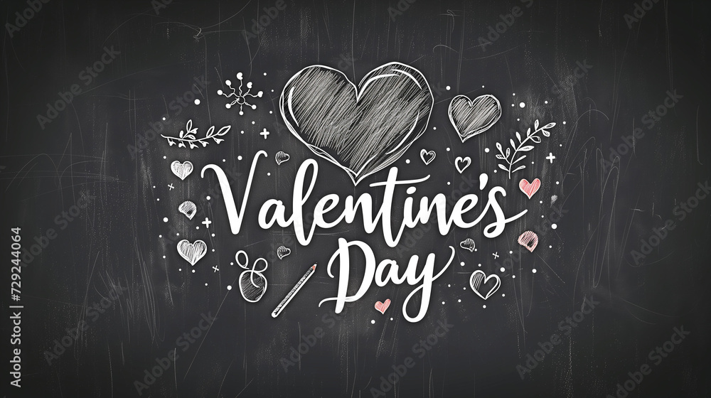 Fototapeta premium Chalk Drawing of Heart With 