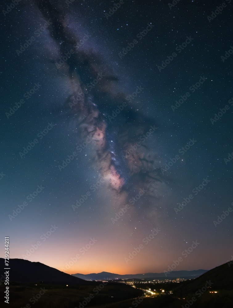 Fototapeta premium Photo Of Night Sky With Stars And Nebula