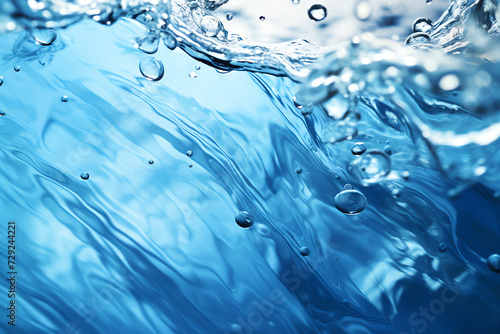 A close-up splash, vibrant and dynamic. High-speed water movement, frozen in a single moment