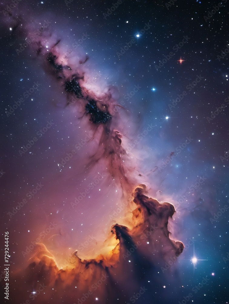 Photo Of Galaxy With Stars And Nebula Vibrant Magic Background
