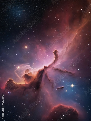 Photo Of Cosmic Space Background With Nebula And Stars
