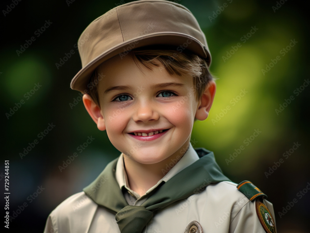A happy boy scout in uniform. A happy boy scout in uniform.