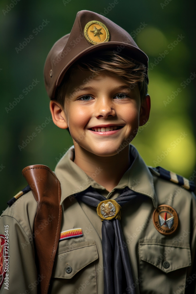 A happy boy scout in uniform. A happy boy scout in uniform.