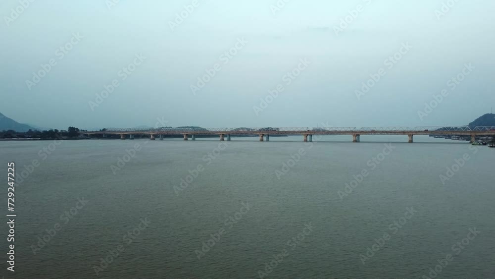 Aerial view saraighat bridge on the river brahmaputra in India guwahati is the first bridge constructed on the river brahmaputra in assam. Aerial view saraighat bridge on the river brahmaputra in India guwahati is the first bridge constructed on the river brahmaputra in assam.