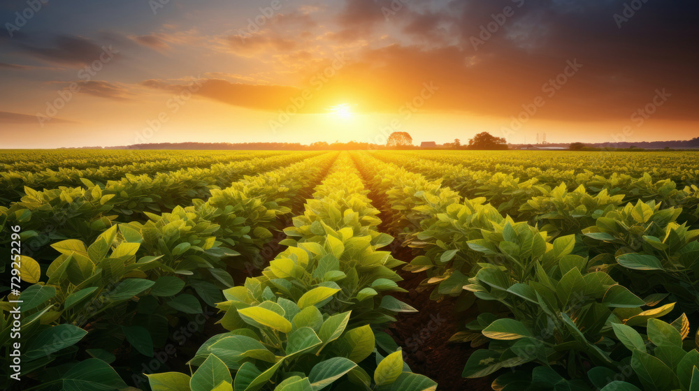Agricultural, soy plantation on field. Agricultural, soy plantation on field.