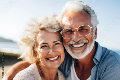 Cheerful active senior couple. © Wararat
