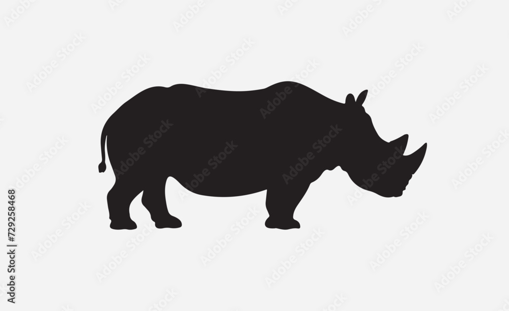 rhino silhouette isolated on white rhino silhouette isolated on white