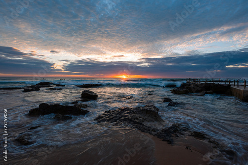 Sunrise view from Avalon Beach  Sydney  Australia.