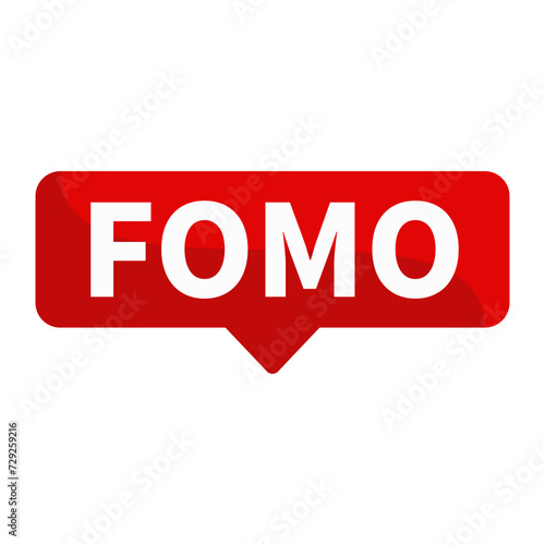 FOMO Text In Red Rectangle Shape For Fear Of Missing Out Information Promotion Business Marketing Social Media Announcement
