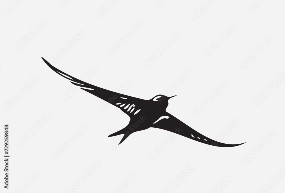 Silhouette bird isolated on white Silhouette bird isolated on white