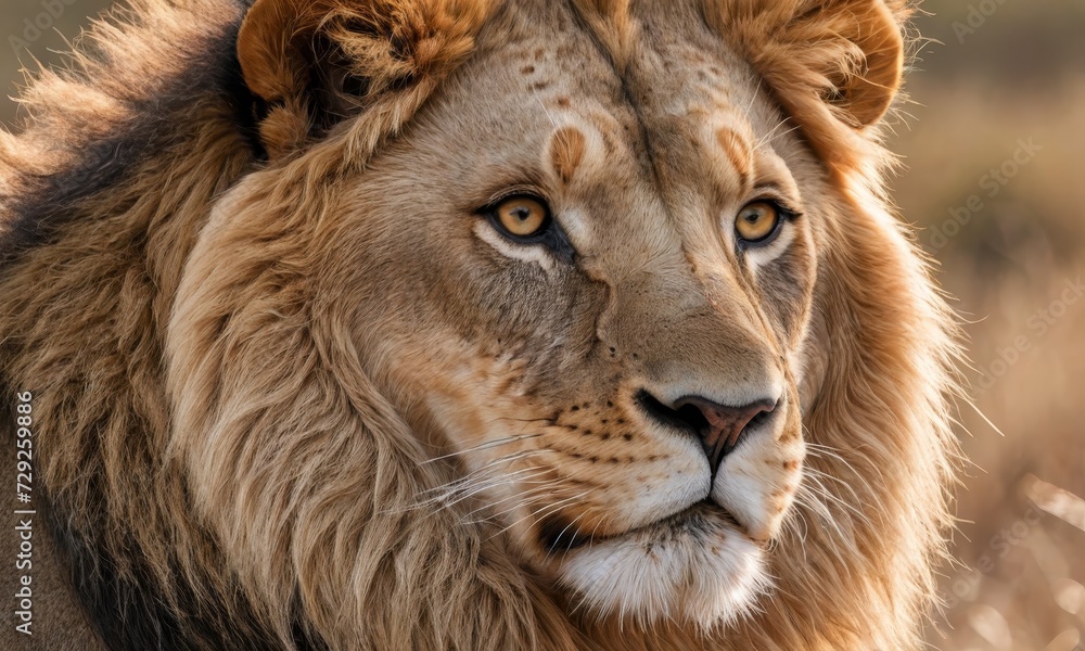 Savannah Majesty: Lion Monarch in Its Native Sanctuary