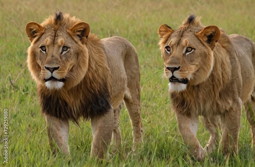 Regal Roar: African Lion's Serene Savannah Realm