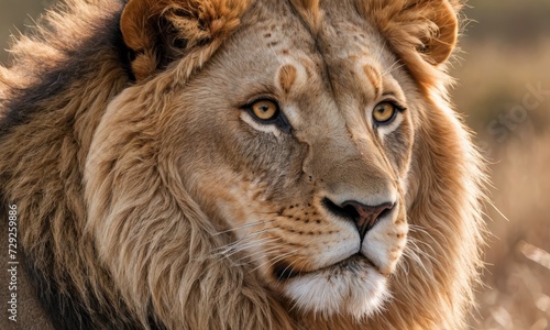 Savannah Majesty  Lion Monarch in Its Native Sanctuary