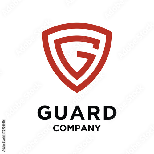 Initial Letter G Shield Armor for Secure Safe Secret Strong Smart Label Emblem Badge logo design vector