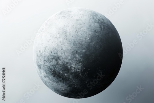 Photo concept of Eris, a dwarf planet, showcasing its distant orbit and icy composition against a white background Generative AI