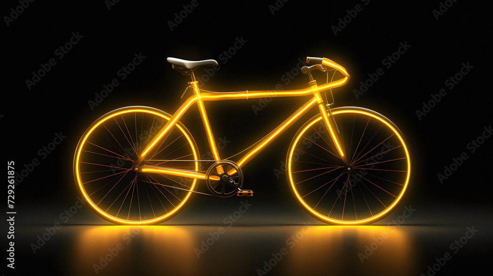 bicycle neon technology on dark background bicycle neon technology on dark background