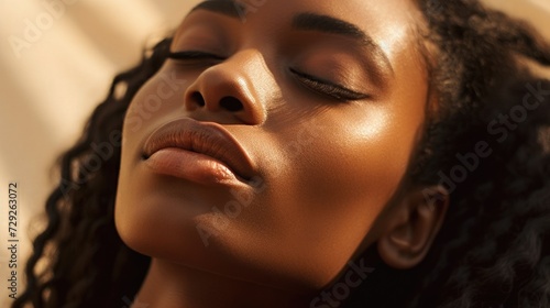 black african female model, beauty close-up portrait, ai