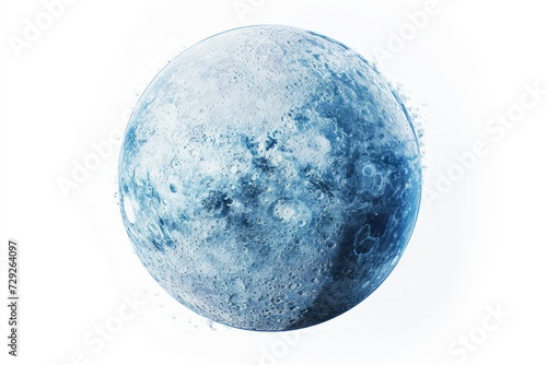 Realistic depiction of Triton, Neptune's largest moon, displaying its icy and geologically active surface against a bright white backdrop Generative AI