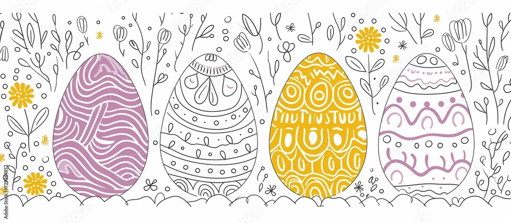 hand drawn easter illustration background hand drawn easter illustration background