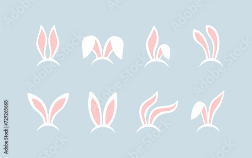 Bunny ears. Rabbit ear mask. Easter Bunny ears kid headband. Bunny or Rabbit ears mask collection photo