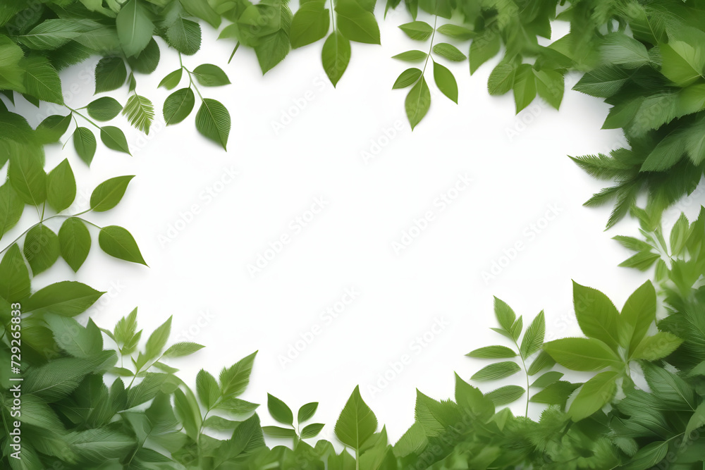 Green leaves and branches on a white background, isolated. Perfect for spring and summer designs. Green leaves and branches on a white background, isolated. Perfect for spring and summer designs.