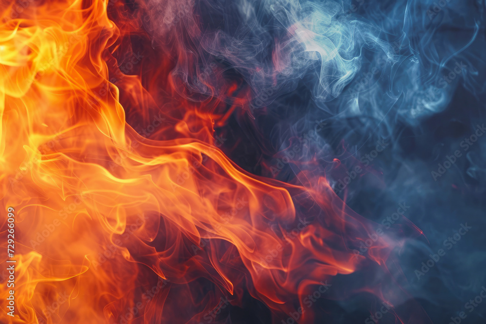 Abstract effect flame smoke background.