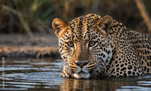 Wildlife Enigma: African Leopard's Natural Habitat in Savanna Majesty