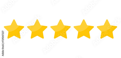 3d golden stars isolated. 5 stars vector icon.